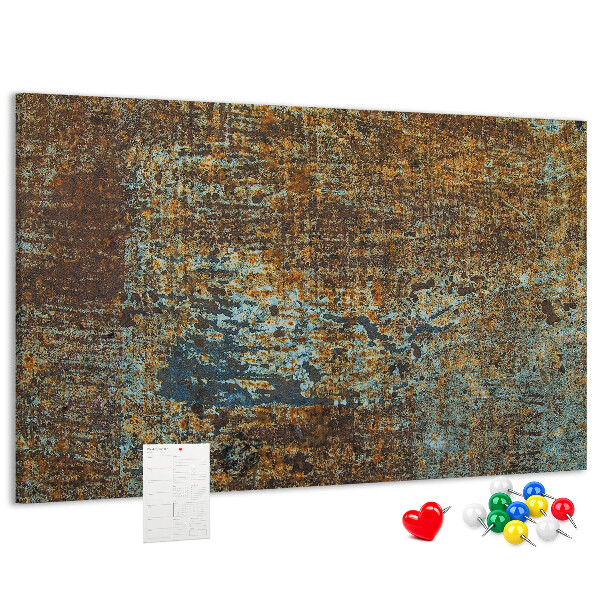 Tableau en liège Surface rouillée avec des accents bleus