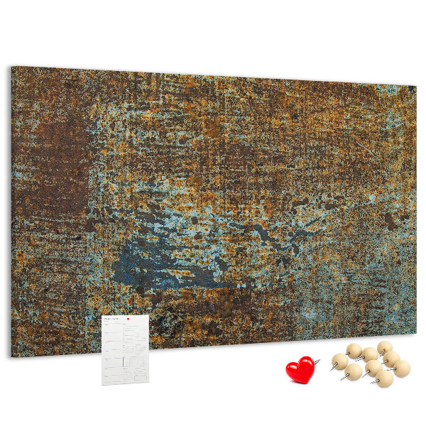 Tableau en liège Surface rouillée avec des accents bleus
