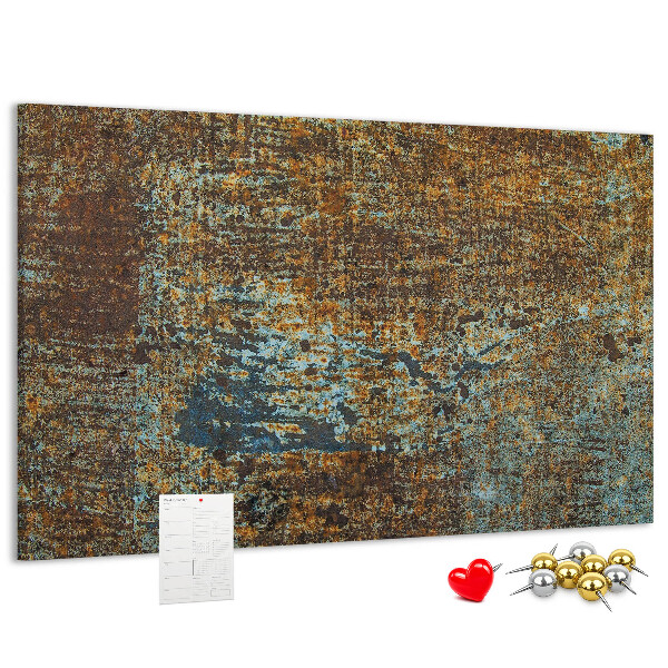 Tableau en liège Surface rouillée avec des accents bleus