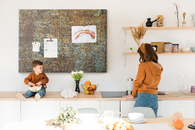 Tableau en liège Surface rouillée avec des accents bleus