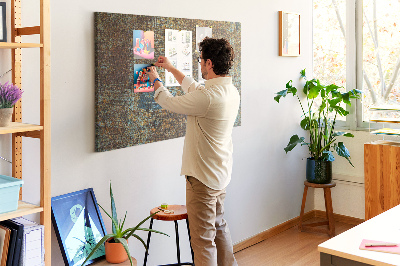 Tableau en liège Surface rouillée avec des accents bleus
