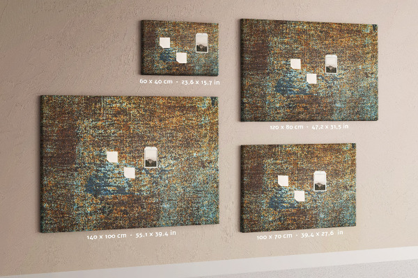 Tableau en liège Surface rouillée avec des accents bleus
