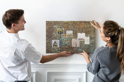 Tableau en liège Surface rouillée avec des accents bleus