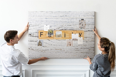 Tableau affichage liège Souvenirs de famille sur fond de bois