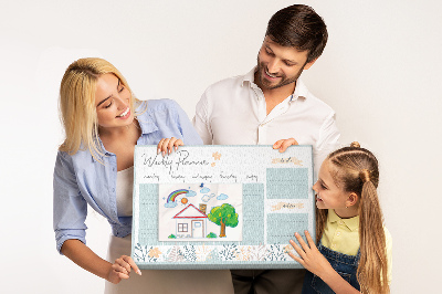 Tableau en liège Motif floral sur le planning hebdomadaire
