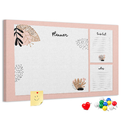 Tableau affichage liège Un agenda élégant orné de motifs floraux