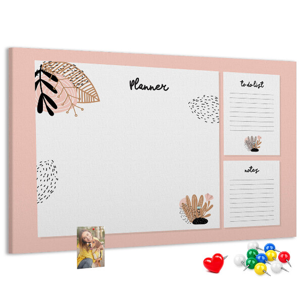 Tableau affichage liège Un agenda élégant orné de motifs floraux