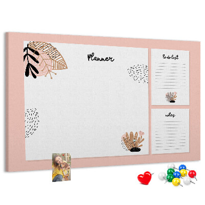 Tableau affichage liège Un agenda élégant orné de motifs floraux