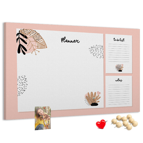 Tableau affichage liège Un agenda élégant orné de motifs floraux