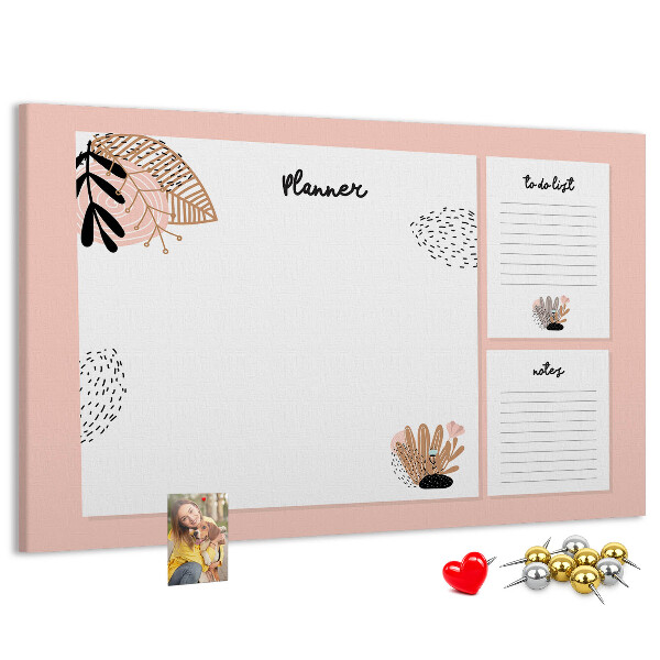 Tableau affichage liège Un agenda élégant orné de motifs floraux