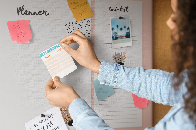 Tableau affichage liège Un agenda élégant orné de motifs floraux