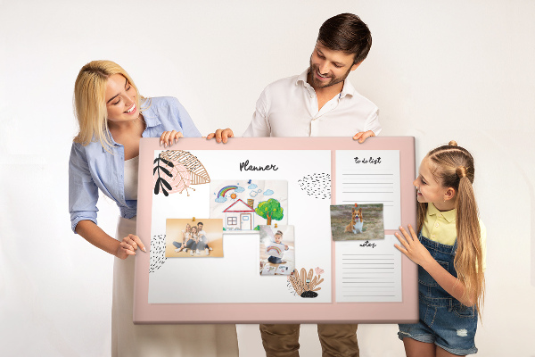 Tableau affichage liège Un agenda élégant orné de motifs floraux