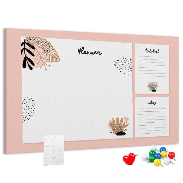 Tableau affichage liège Un agenda élégant orné de motifs floraux