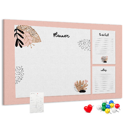 Tableau affichage liège Un agenda élégant orné de motifs floraux