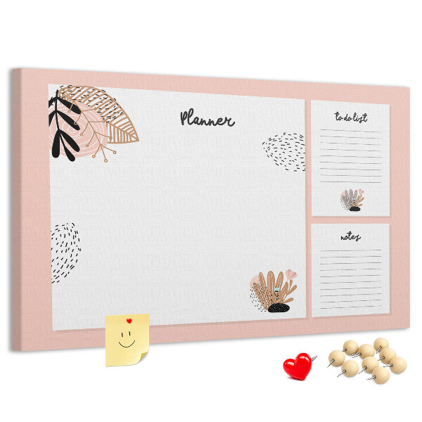 Tableau affichage liège Un agenda élégant orné de motifs floraux