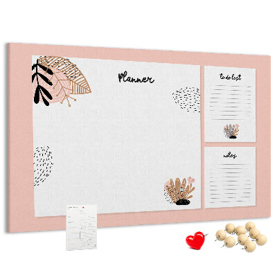 Tableau affichage liège Un agenda élégant orné de motifs floraux