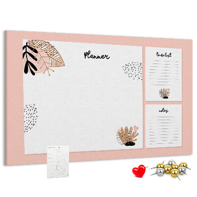 Tableau affichage liège Un agenda élégant orné de motifs floraux