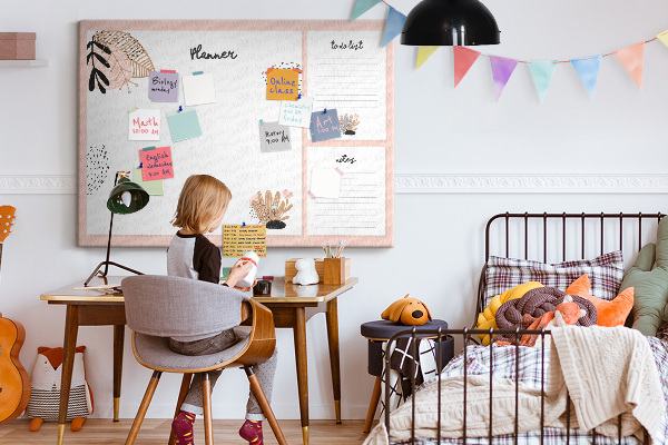 Tableau affichage liège Un agenda élégant orné de motifs floraux