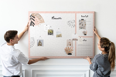Tableau affichage liège Un agenda élégant orné de motifs floraux