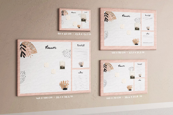 Tableau affichage liège Un agenda élégant orné de motifs floraux