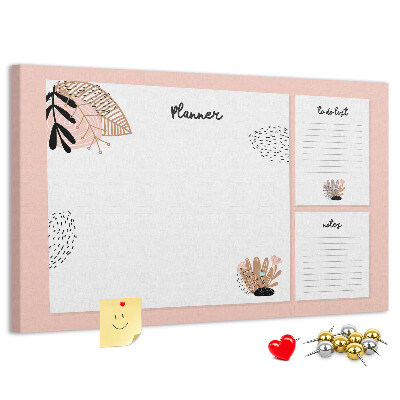 Tableau affichage liège Un agenda élégant orné de motifs floraux