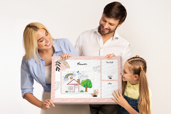 Tableau affichage liège Un agenda élégant orné de motifs floraux