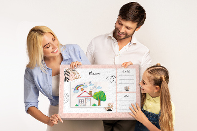Tableau affichage liège Un agenda élégant orné de motifs floraux