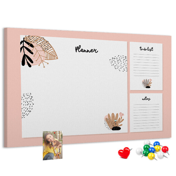 Tableau affichage liège Un agenda élégant orné de motifs floraux