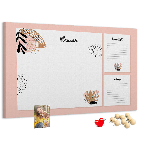Tableau affichage liège Un agenda élégant orné de motifs floraux