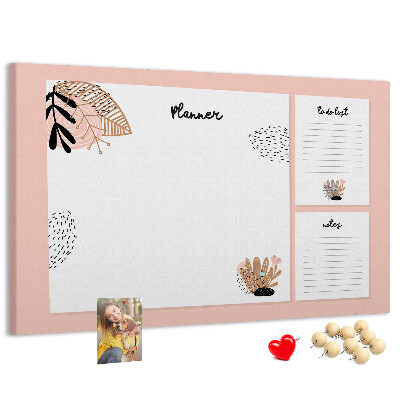 Tableau affichage liège Un agenda élégant orné de motifs floraux