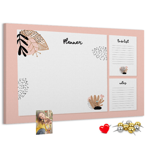Tableau affichage liège Un agenda élégant orné de motifs floraux