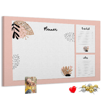 Tableau affichage liège Un agenda élégant orné de motifs floraux