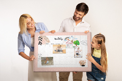 Tableau de liège Un agenda mensuel élégant orné de motifs floraux