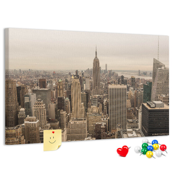 Tableau en liège La silhouette de New York avec ses gratte-ciel