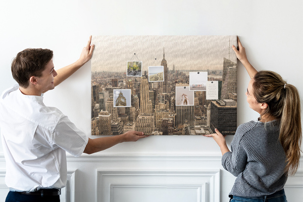 Tableau en liège La silhouette de New York avec ses gratte-ciel