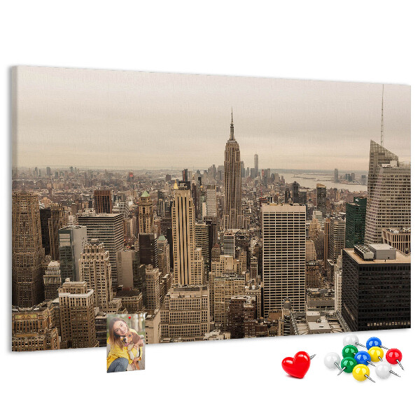 Tableau en liège La silhouette de New York avec ses gratte-ciel