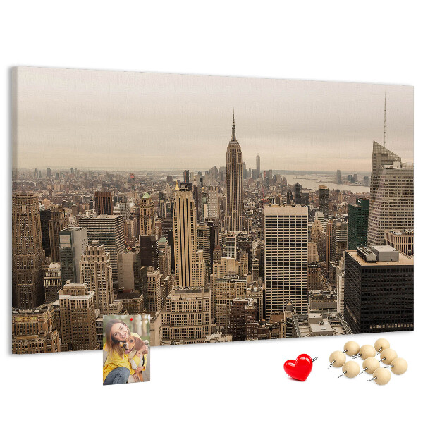 Tableau en liège La silhouette de New York avec ses gratte-ciel