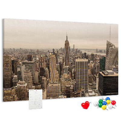 Tableau en liège La silhouette de New York avec ses gratte-ciel