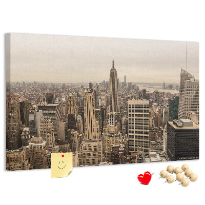 Tableau en liège La silhouette de New York avec ses gratte-ciel