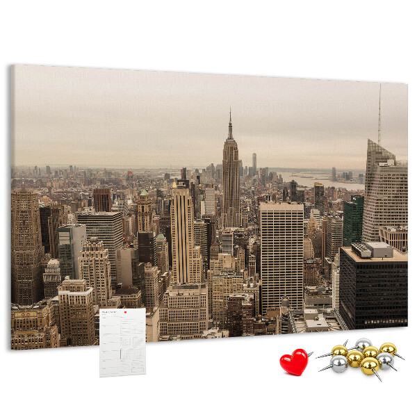 Tableau en liège La silhouette de New York avec ses gratte-ciel