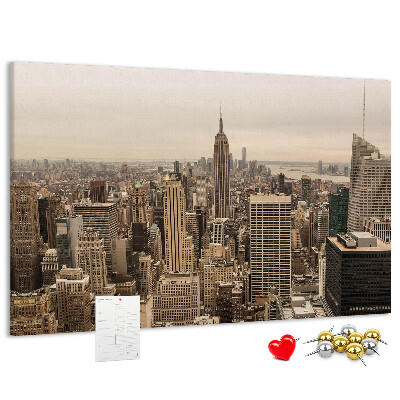 Tableau en liège La silhouette de New York avec ses gratte-ciel