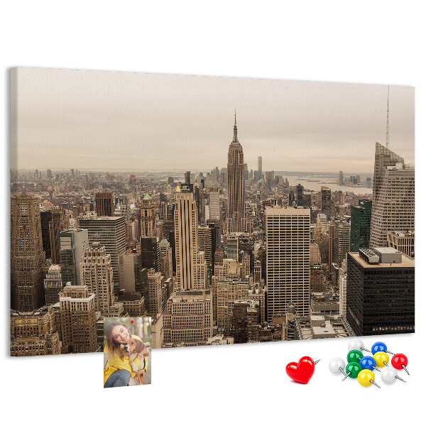 Tableau en liège La silhouette de New York avec ses gratte-ciel