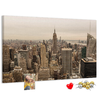 Tableau en liège La silhouette de New York avec ses gratte-ciel