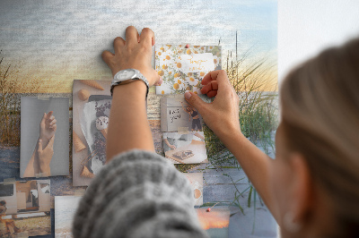 Tableau de liège Coucher de soleil sur la plage et les dunes
