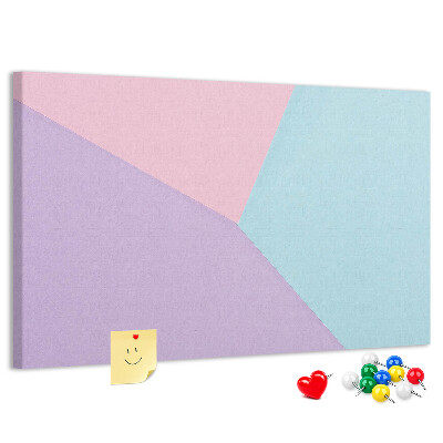 Tableau en liège Géométrie des formes pastel en couleurs.