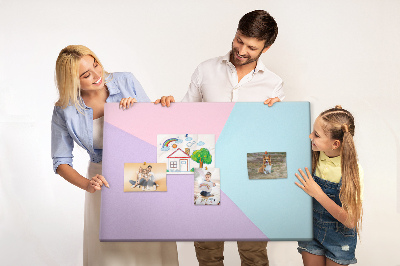 Tableau en liège Géométrie des formes pastel en couleurs.