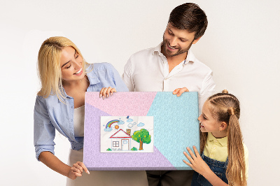 Tableau en liège Géométrie des formes pastel en couleurs.