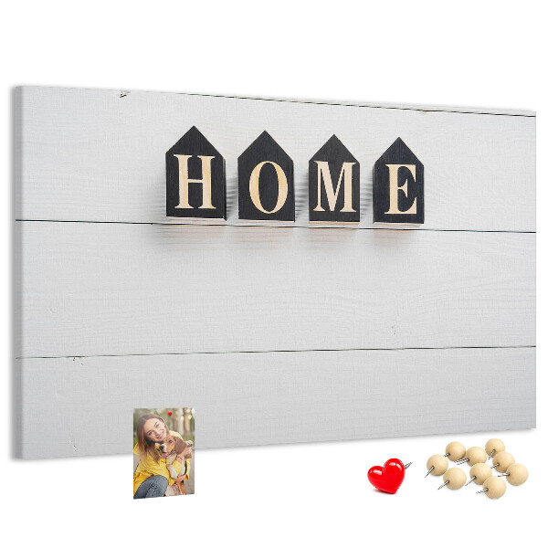 Tableau affichage liège Lettres stylisées sur fond en bois