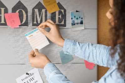 Tableau affichage liège Lettres stylisées sur fond en bois