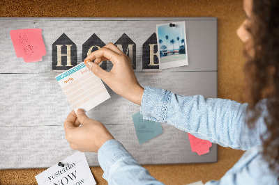 Tableau affichage liège Lettres stylisées sur fond en bois